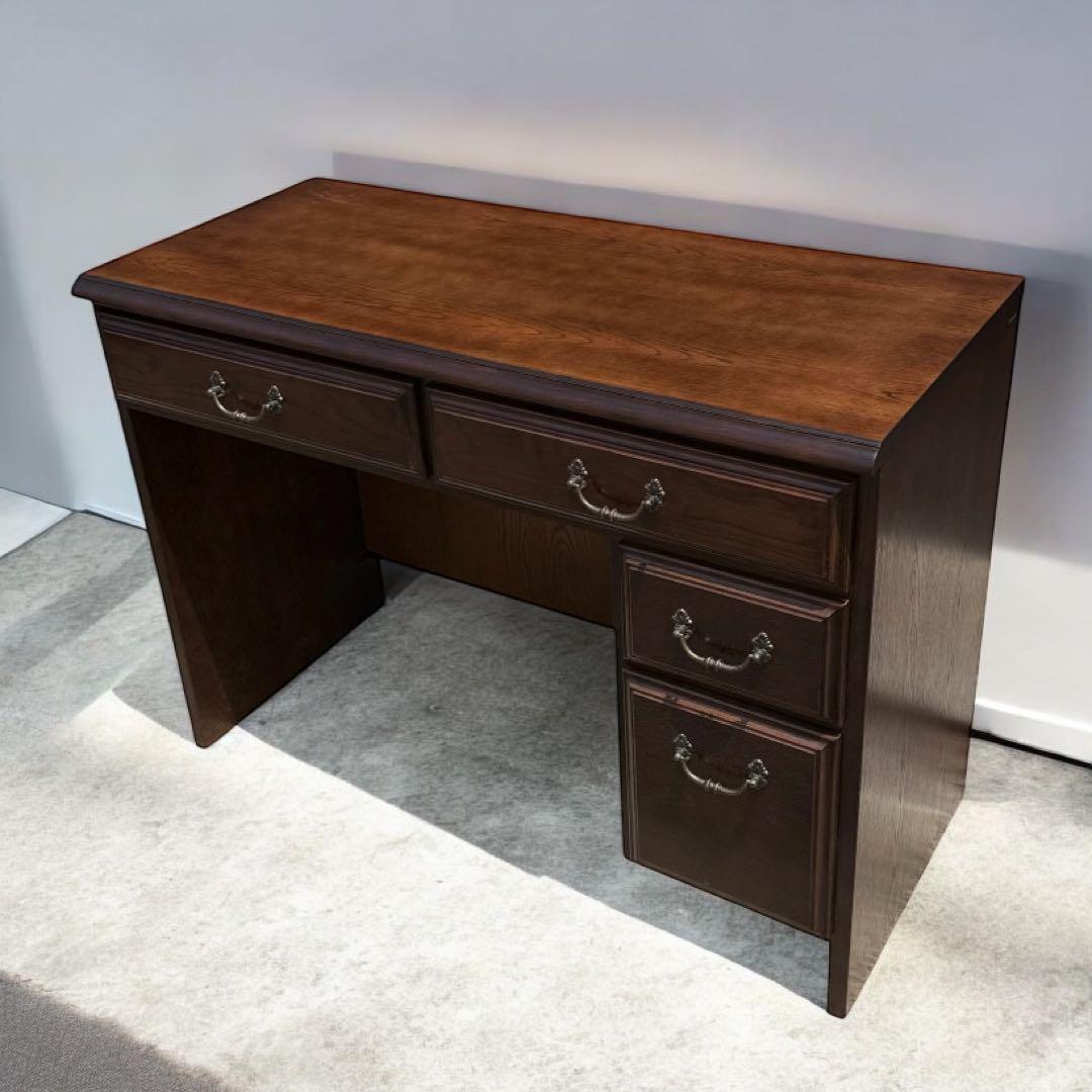 HR661 【 希少 QUEENS LIFE】 domani カリモク片袖デスク