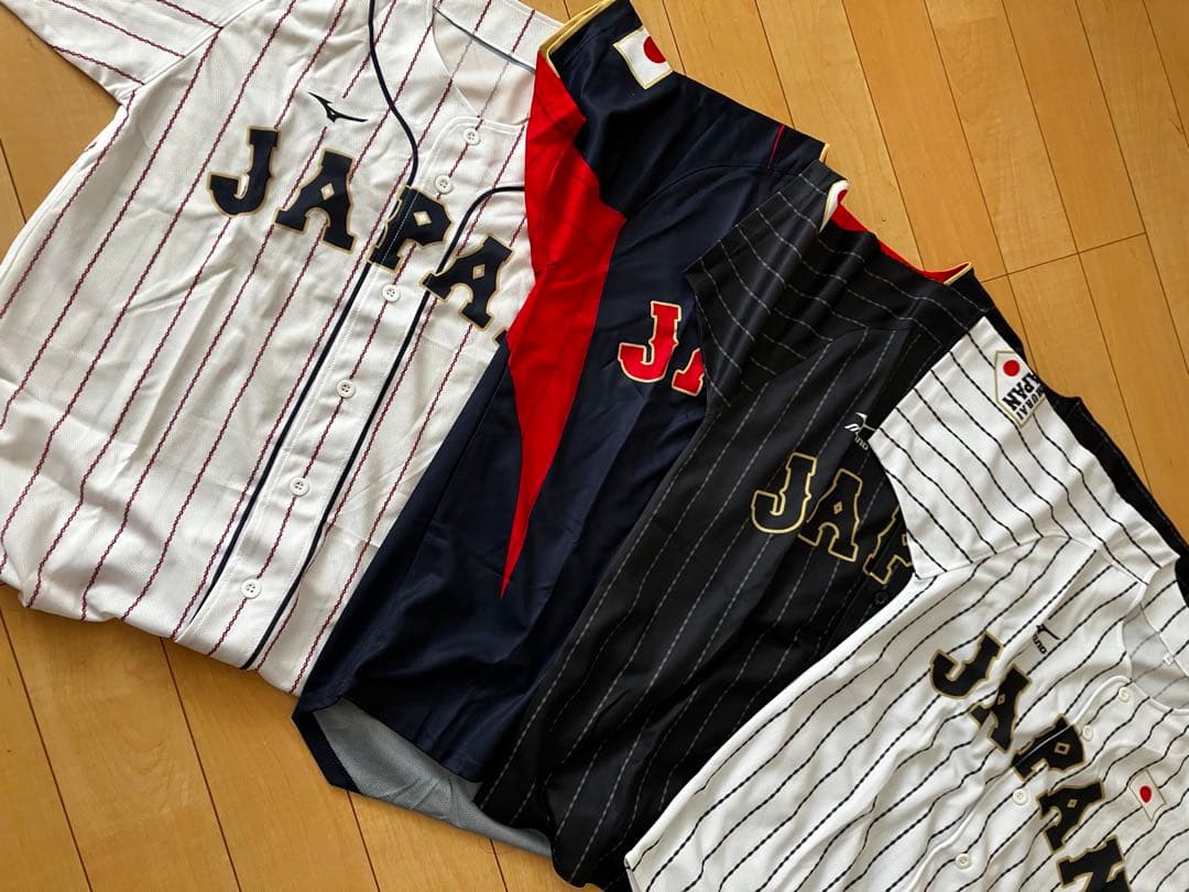 サムライジャパン各年代応援ユニフォーム5着セット　Lサイズ〜フリー未使用