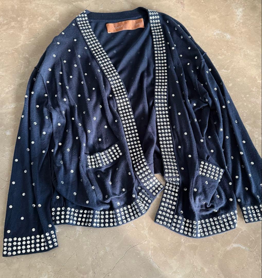 美品★定価17万円★Zhor&nema★美しいクリスタルイージーカーディガンM