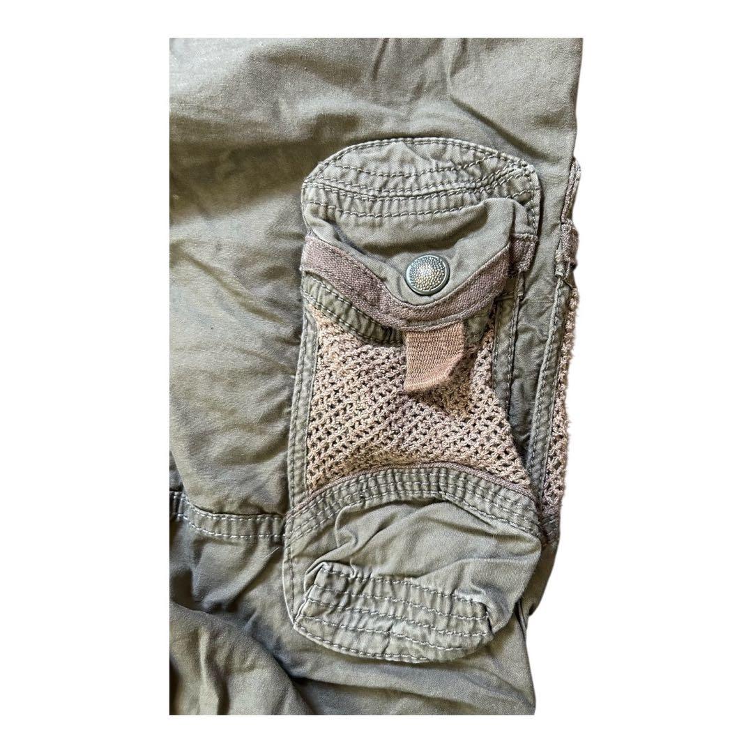 【美品】G.O.A.ゴア ワークパンツ カーキ レディースF パラシュートパンツ