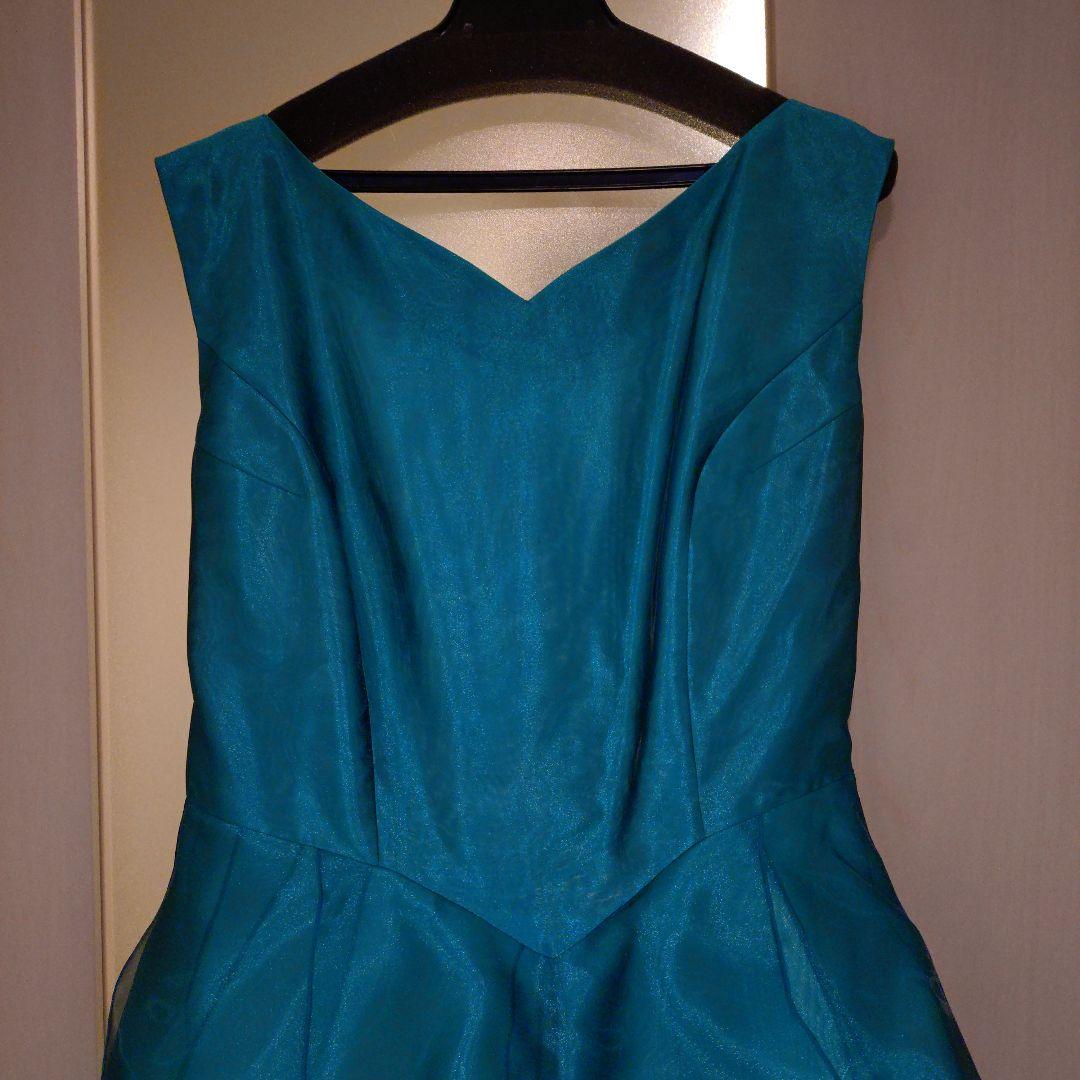 13号日本製ノン・プレステージ／緑シフォンカラードレス演奏会用