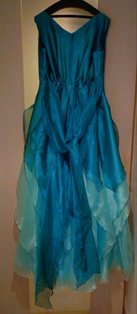 13号日本製ノン・プレステージ／緑シフォンカラードレス演奏会用