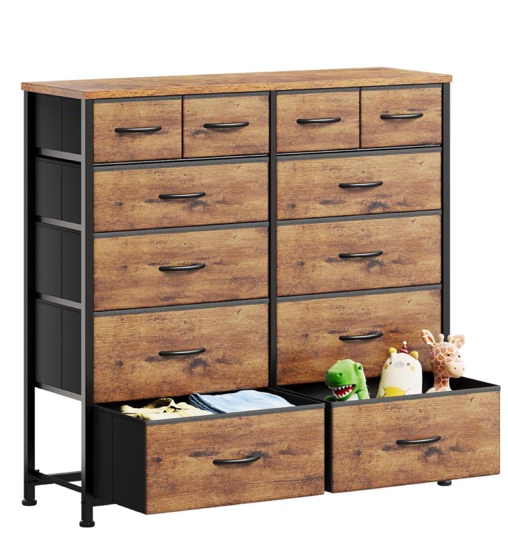 タンス 収納チェスト 100*29.8*98.6cm 大容量 5段 ビンテージ