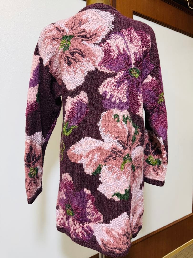 Vittadini ハンドメイドニット 花柄 ワンピース L