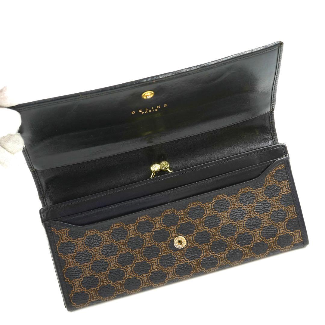 ✨未使用に近い✨　CELINE 長財布　マカダム　トリオンフ　がま口　折り財布
