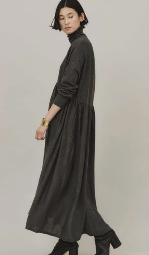 Curensology(カレンソロジー)ウールハイネックギャザーワンピース