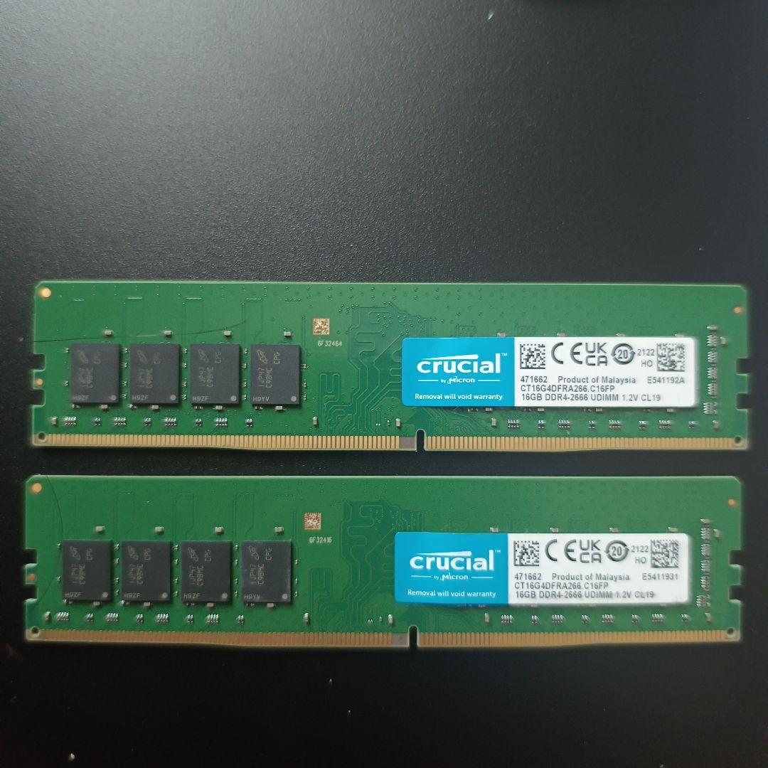 crucial 32GB DDR4-2666 メモリ