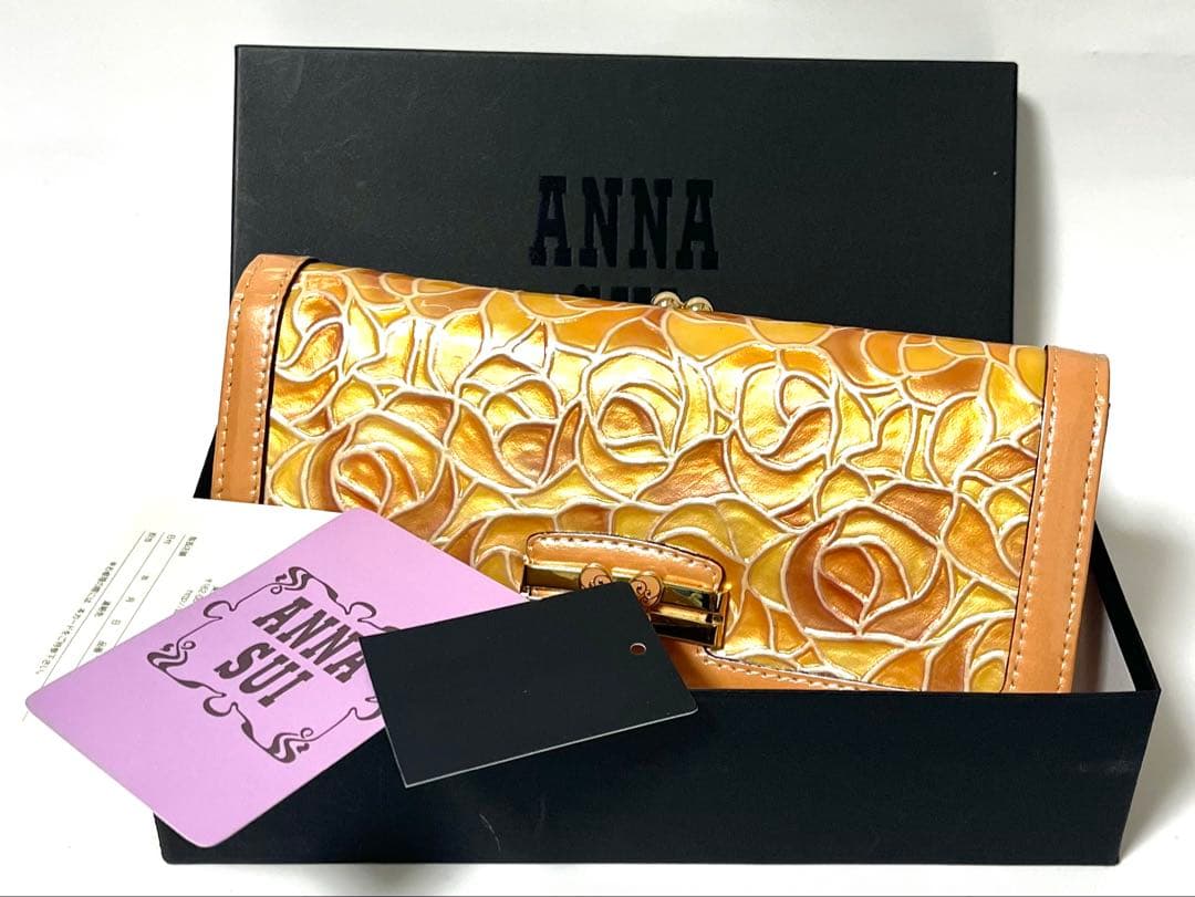 【新品未使用】ANNA SUI 財布 ドルチェ ステンド ピンク がま口 薔薇