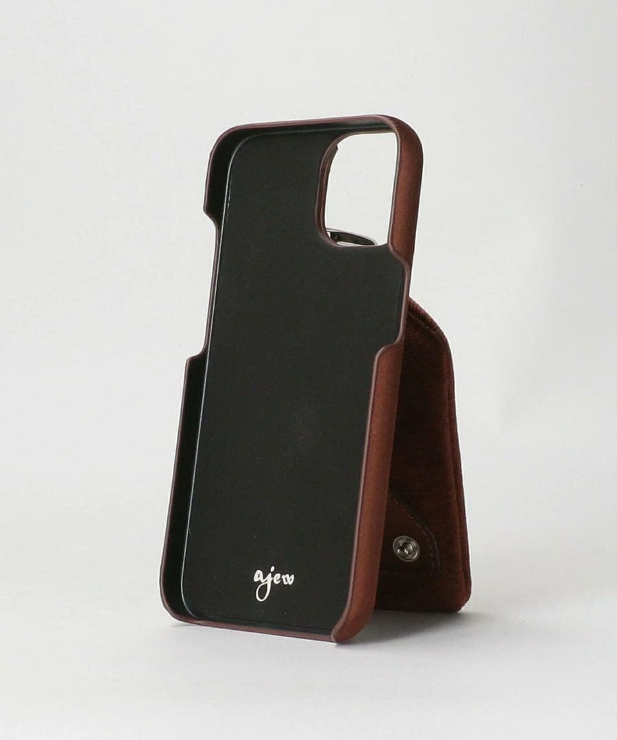 ajew ブラウン スエード iPhoneケース14/16e共通対応ケース