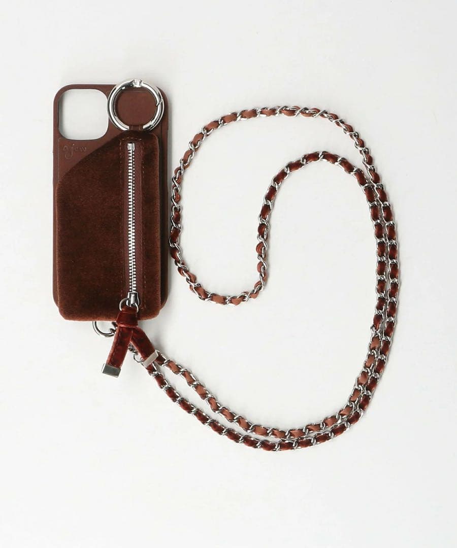 ajew ブラウン スエード iPhoneケース14/16e共通対応ケース