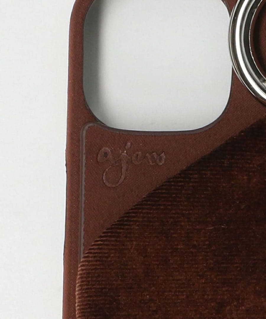 ajew ブラウン スエード iPhoneケース14/16e共通対応ケース