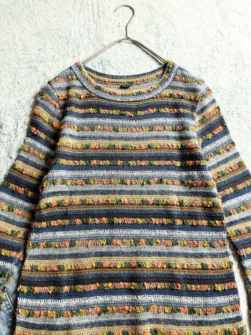 【45R】45rpm ジャガードニット ラッセルフラワーTシャツ