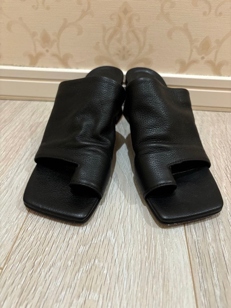 c*e様 【美品】FABIO RUSCONI レザー オープントゥ ミュール