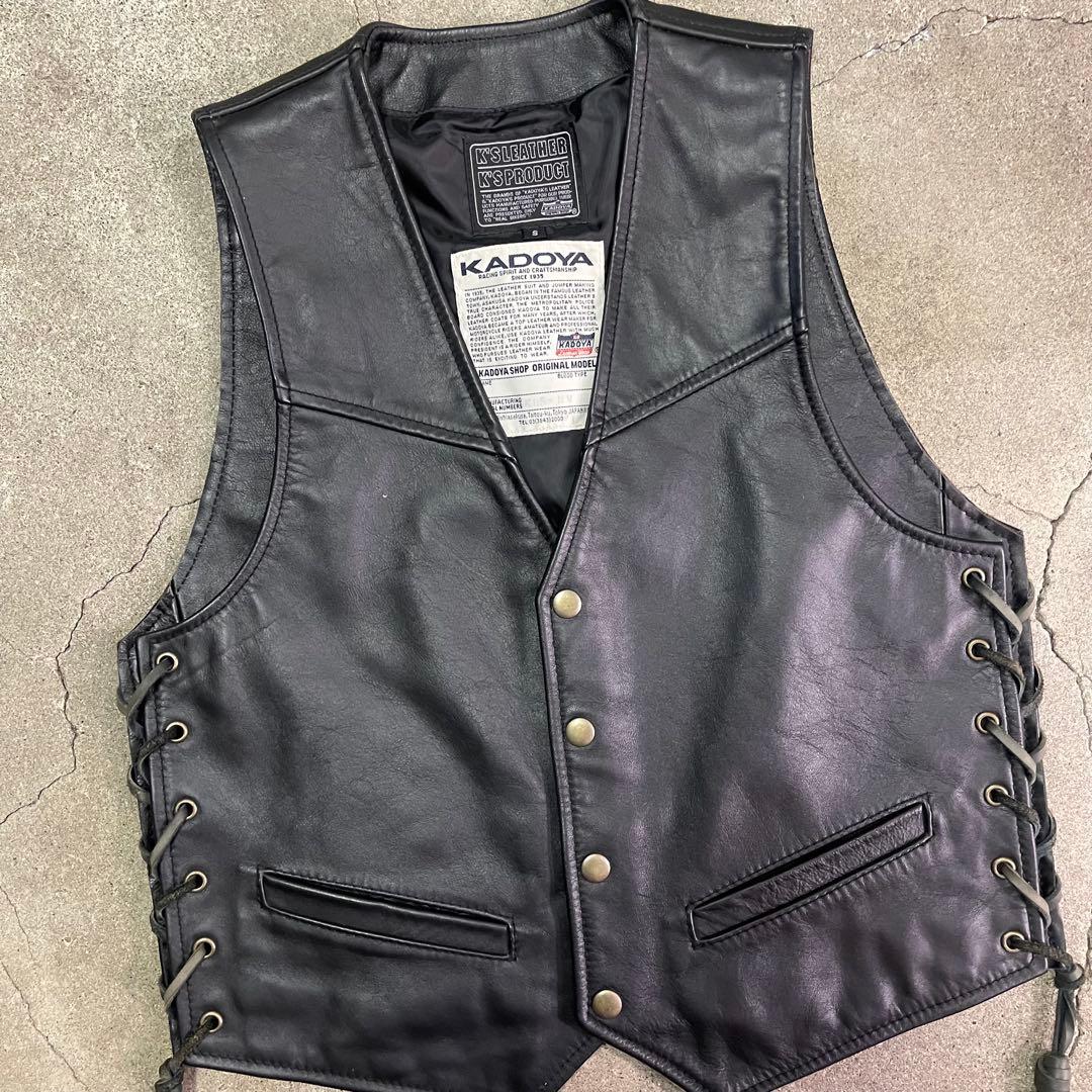 KADOYA カドヤ レザーベスト ブラック S
