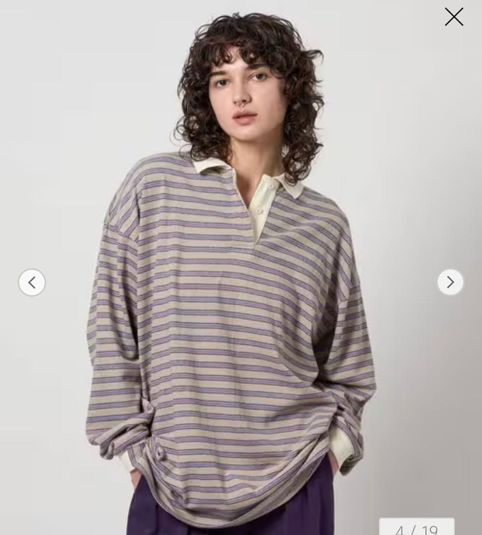 25AW 最新6 ROKU コットン ボーダー ラガー トップス シャツ ポロ