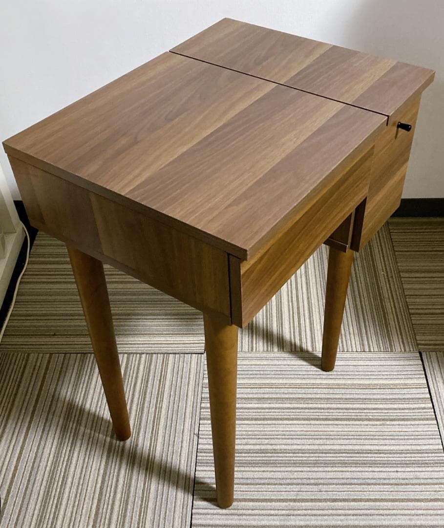 コンパクトドレッサー スツール付 鏡一面 シンプル モダン ダークブラウン