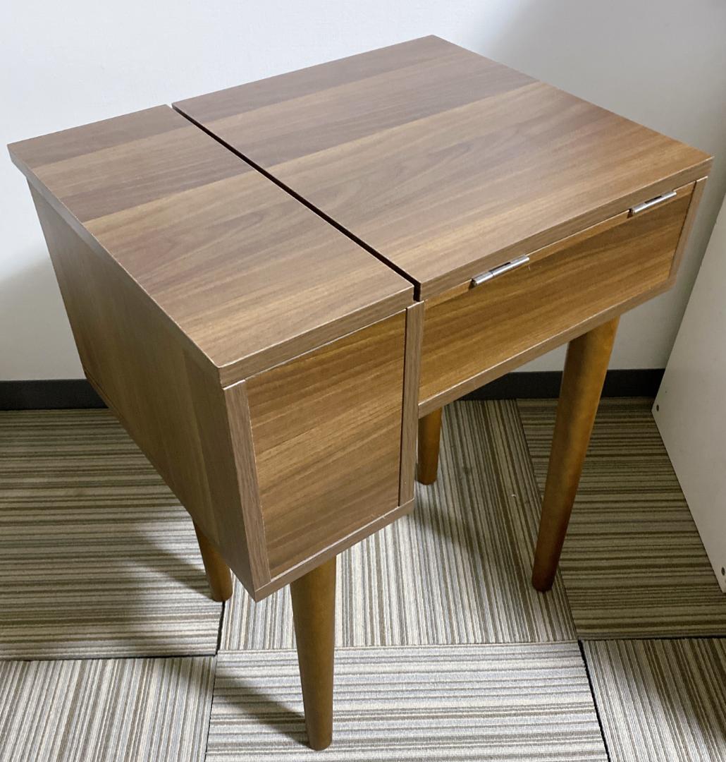 コンパクトドレッサー スツール付 鏡一面 シンプル モダン ダークブラウン