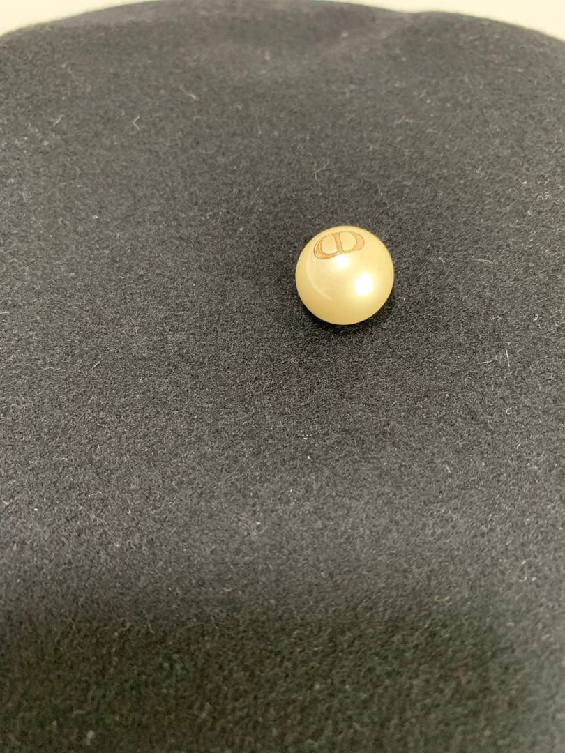 極美品✨ Christian Dior ベレー帽 パール付き ディオール 黒