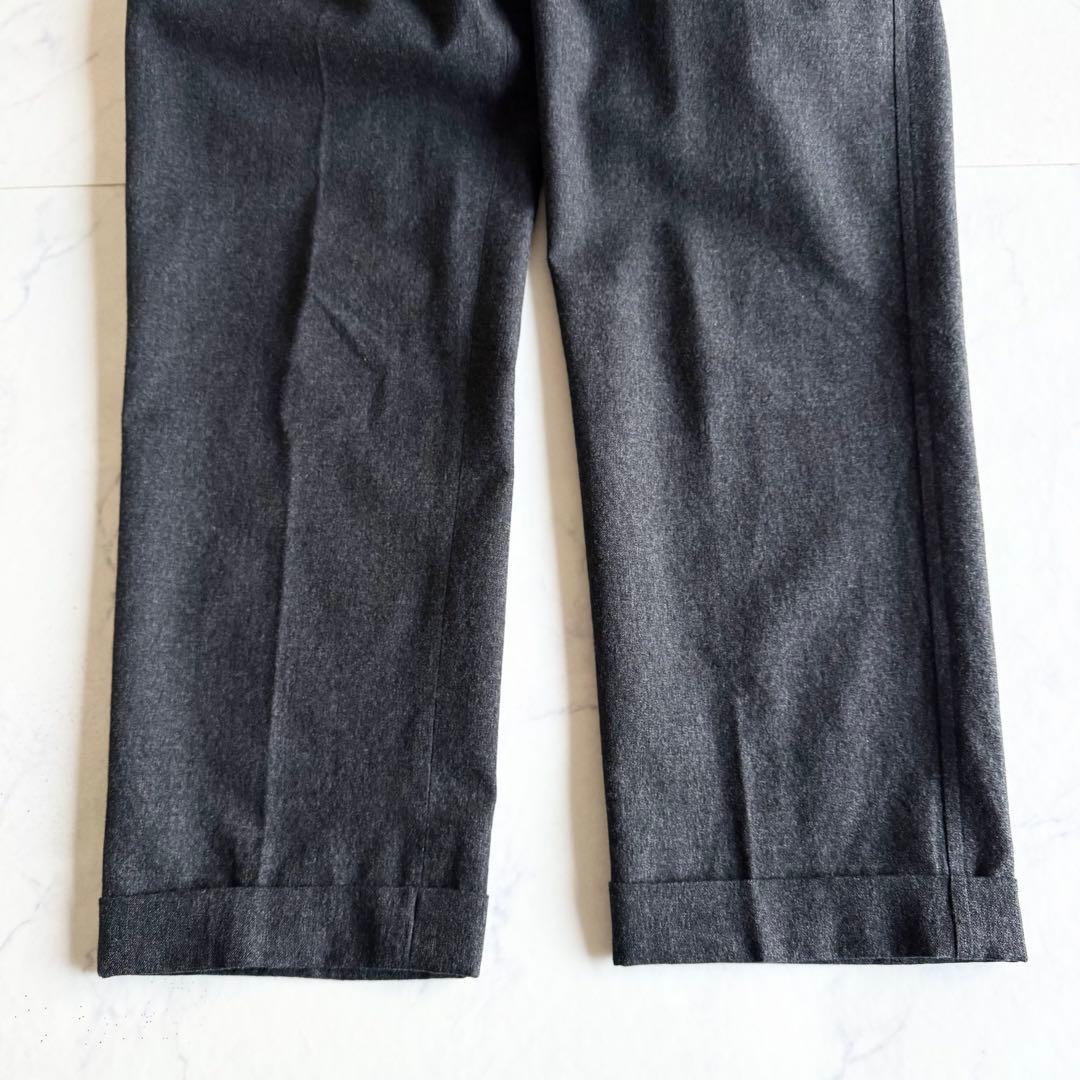 極美品 2022AW マーガレットハウエル ウールコットンツイルトラウザーズ S