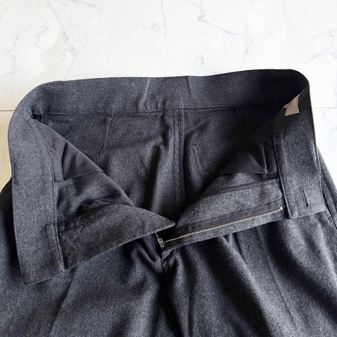 極美品 2022AW マーガレットハウエル ウールコットンツイルトラウザーズ S
