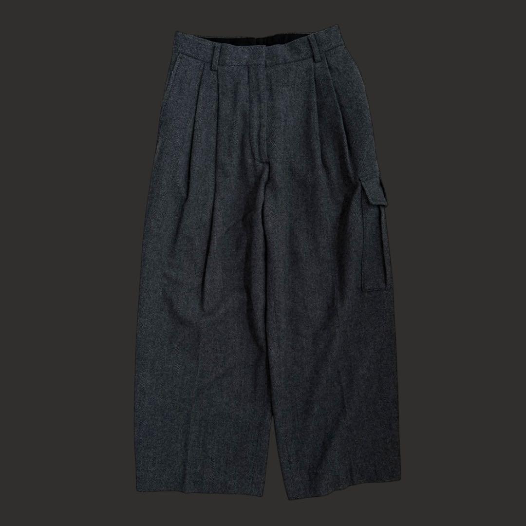 2020AW DRIES VAN NOTENウール ヘリンボーン カーゴ パンツ