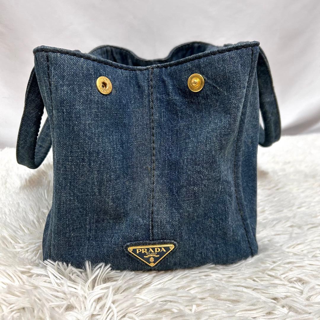 ギャランティカード付き　タグ付き　PRADA カナパ　トートバッグ　デニム