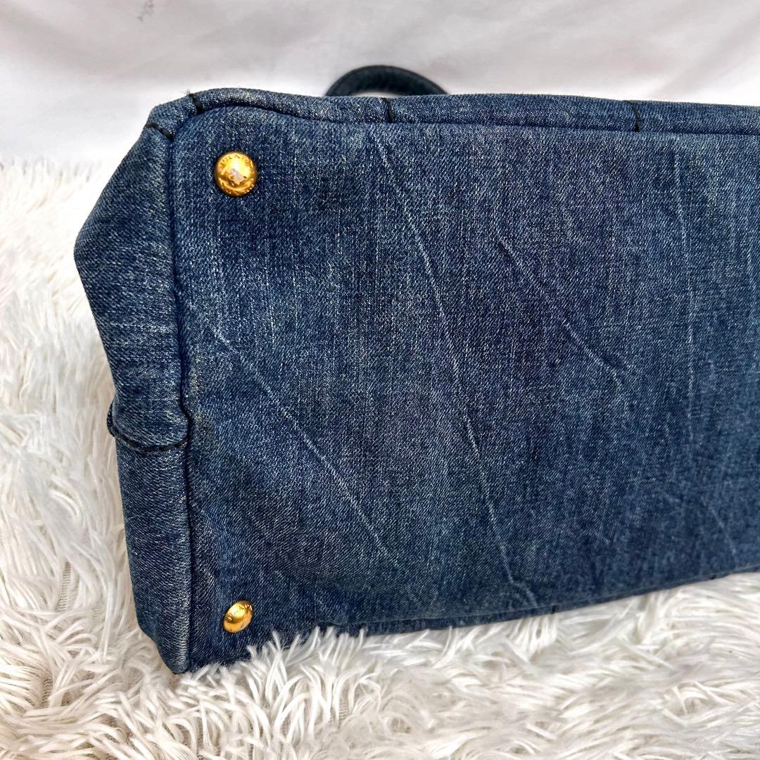 ギャランティカード付き　タグ付き　PRADA カナパ　トートバッグ　デニム