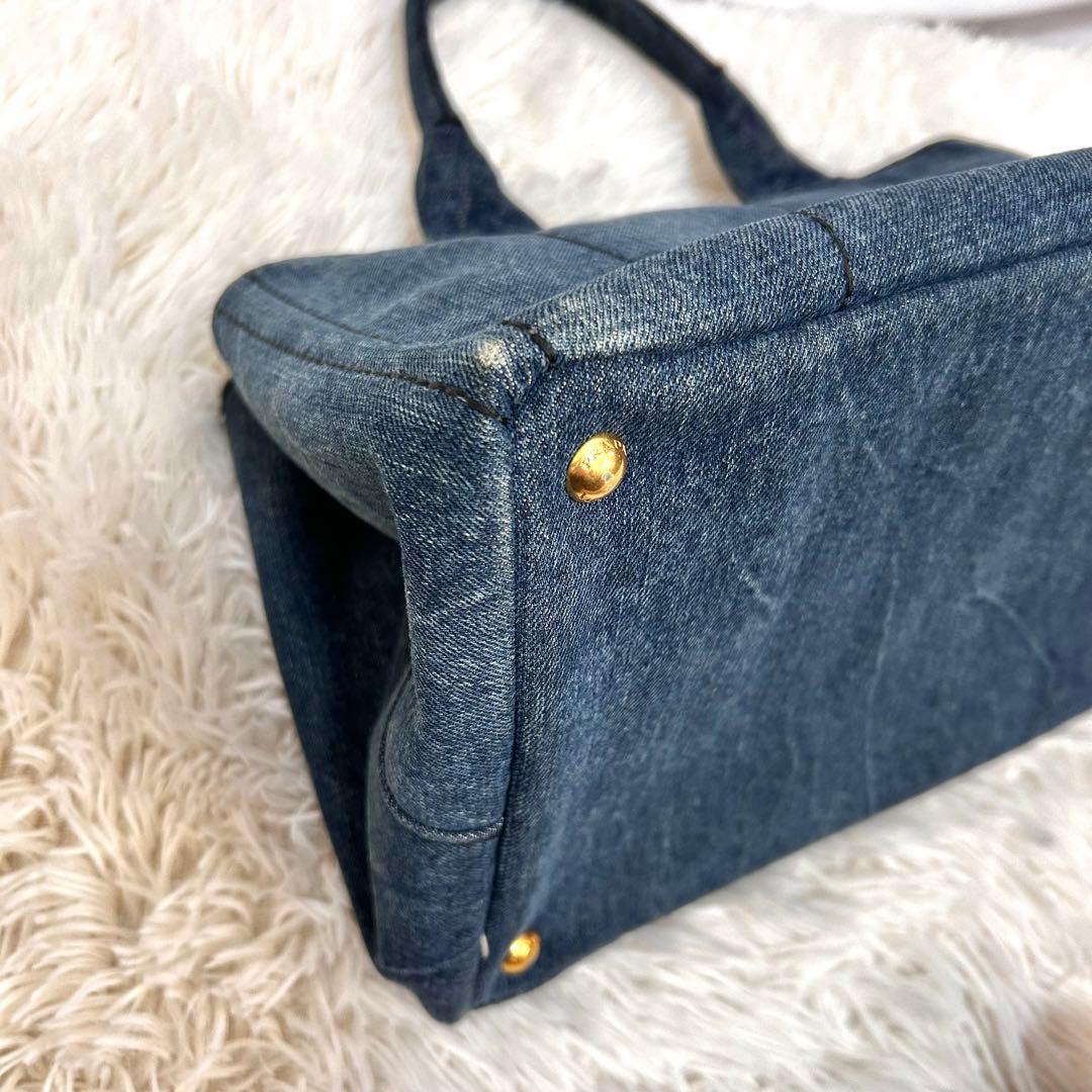 ギャランティカード付き　タグ付き　PRADA カナパ　トートバッグ　デニム