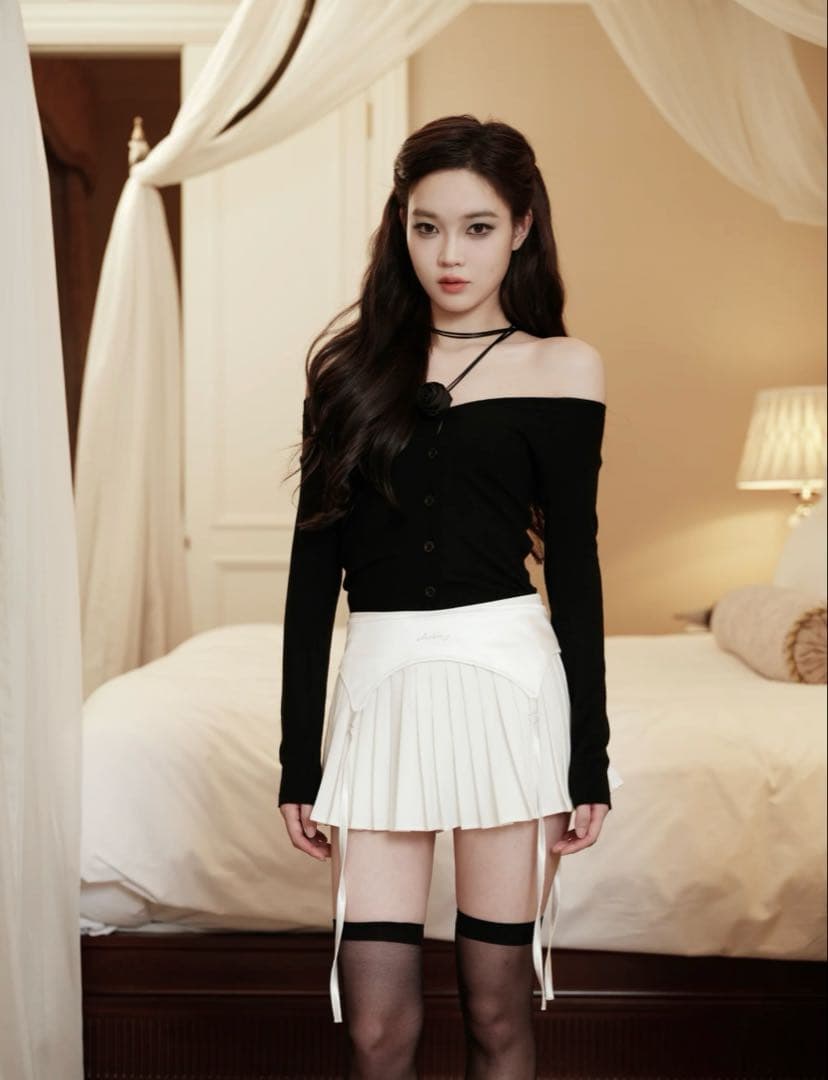 AND Garter mini skirt white Mサイズ　andwang