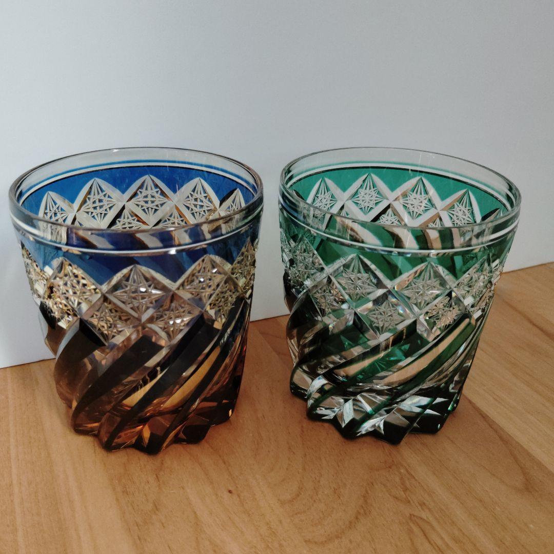 【美品】江戸切子２点　作高野秀徳