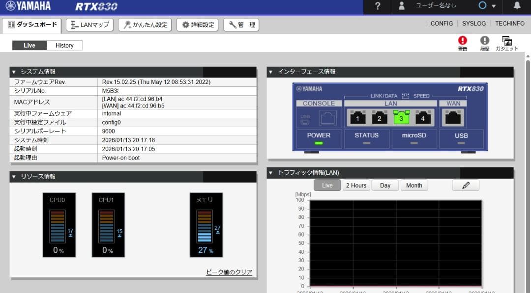 YAMAHA RTX830 ルーター 2台 ＋ RTXシリーズ専用棚板　セット