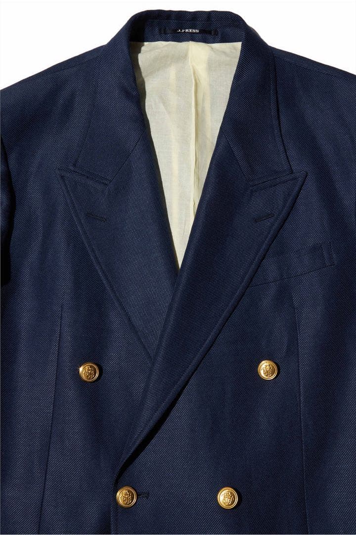 【新品】J.PRESS ORIGINALS リネン混ダブルジャケット 紺ブレザー