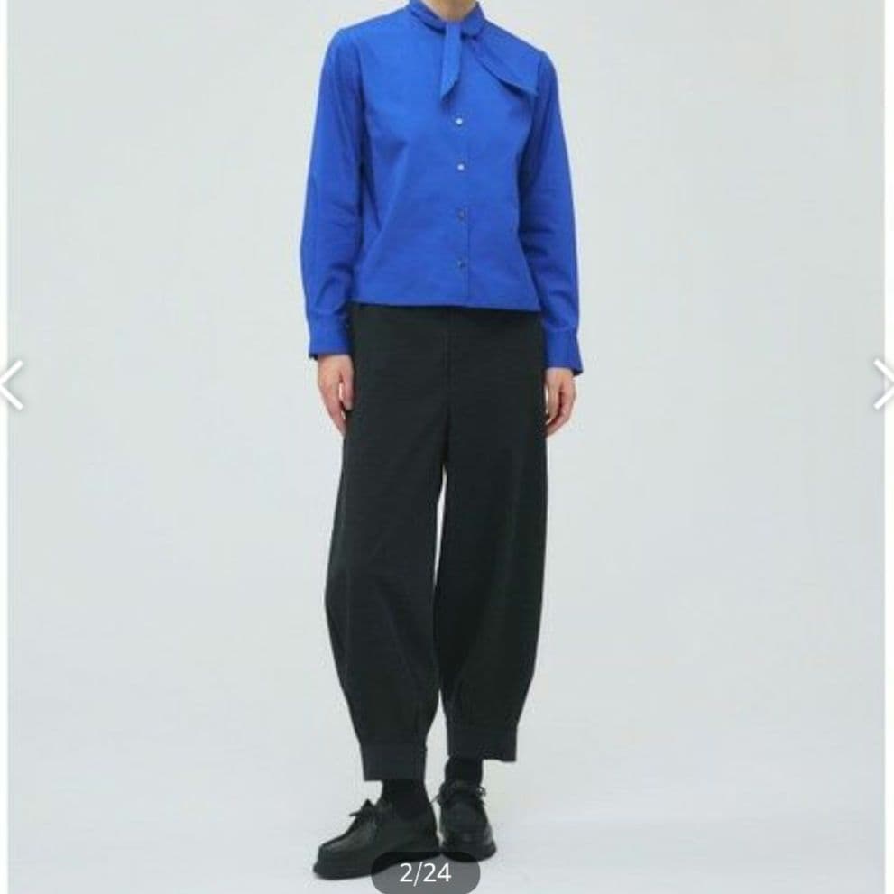 【新品】mizuiro ind/ミズイロインド　タックヘムパンツ　ブラック