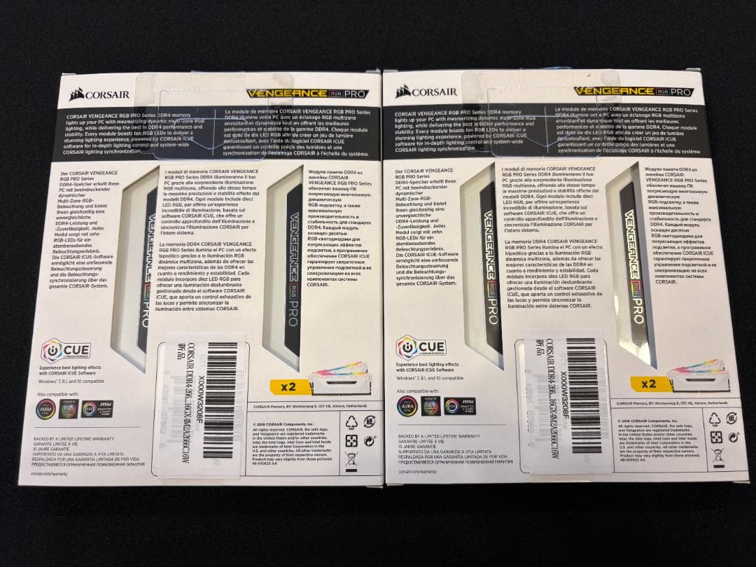 CORSAIR DDR4-2666MHz RGBメモリ32GB [8GB×4枚]