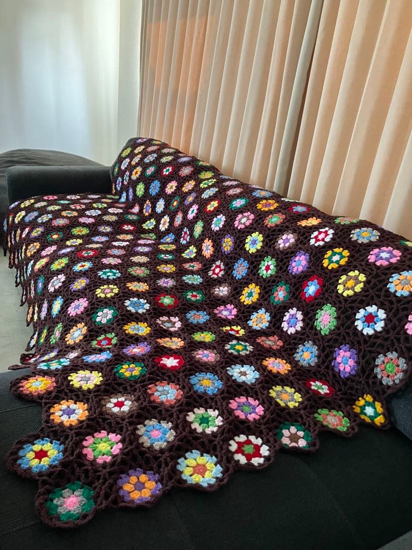 荒物屋　手編み　ベッドカバー