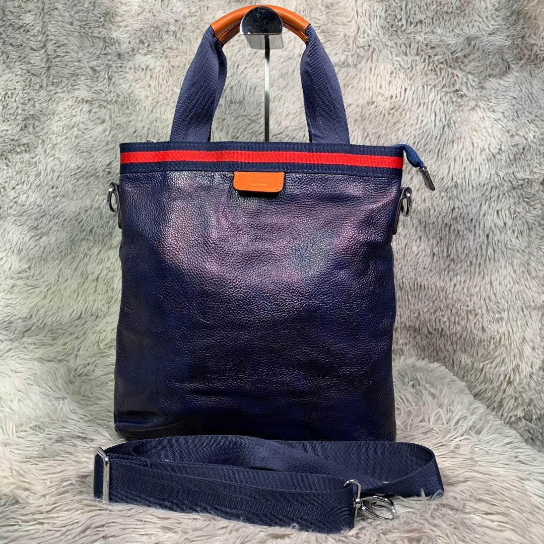 美品 GUCCI グッチ トートバッグ ショルダーバッグ シェリーライン