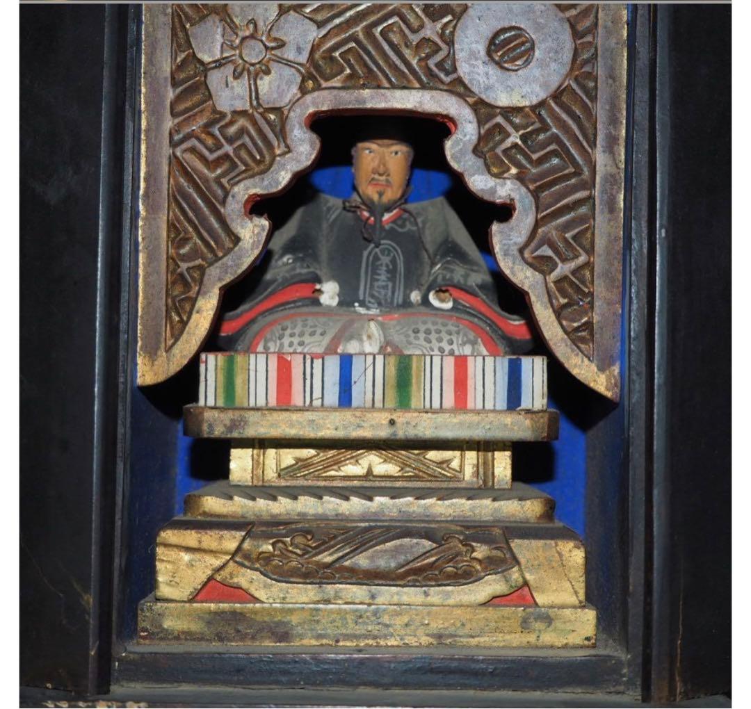 猪飼正徳送料無料　江戸時代　木彫清正公像・厨子　仏教美術