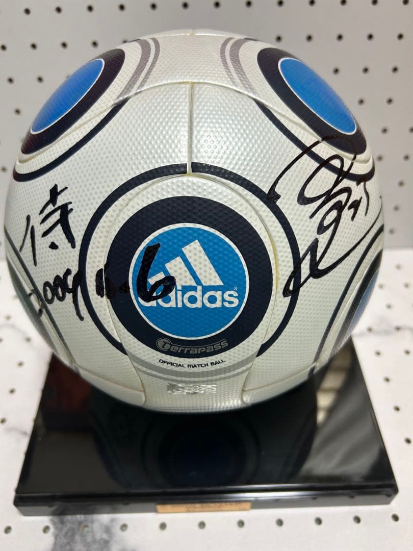 【希少0/50展示品】岡崎誠 直筆サイン.コメント入り 日本代表サッカーボール