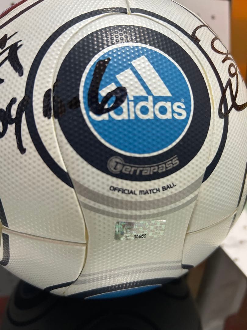 【希少0/50展示品】岡崎誠 直筆サイン.コメント入り 日本代表サッカーボール