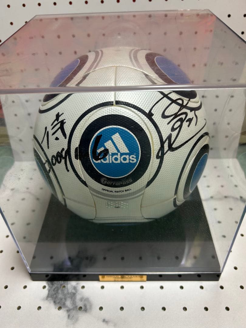 【希少0/50展示品】岡崎誠 直筆サイン.コメント入り 日本代表サッカーボール