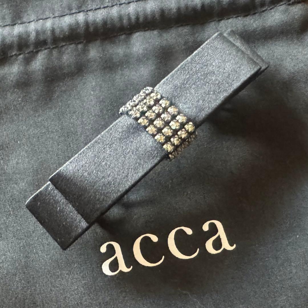 最終価格【美品】acca アッカ リボンバレッタ スワロフスキー