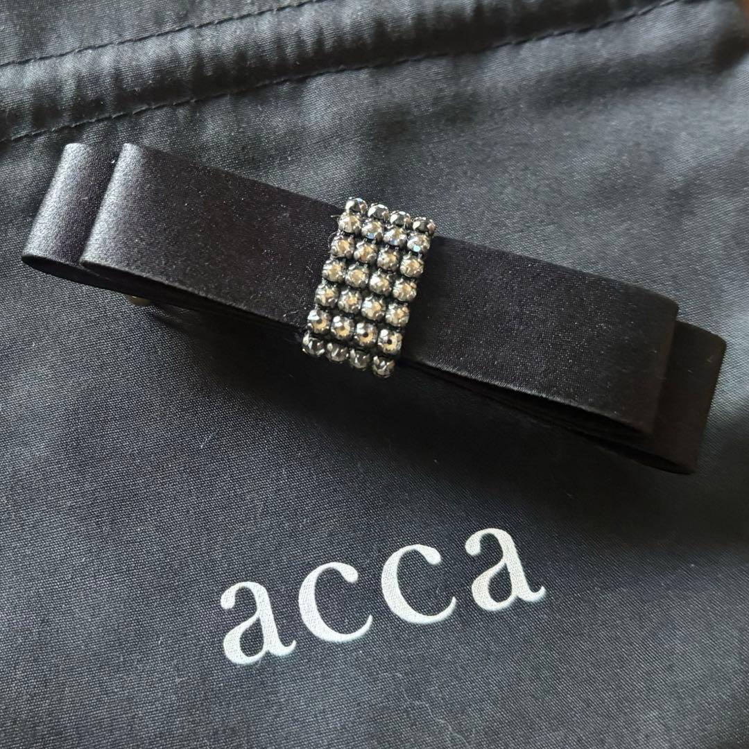最終価格【美品】acca アッカ リボンバレッタ スワロフスキー