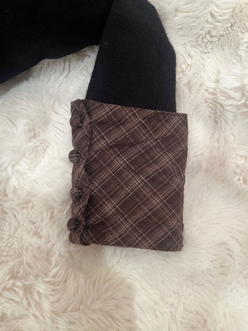 BUBBLES バブルス オープンリボンチェックワンピース ブラウン