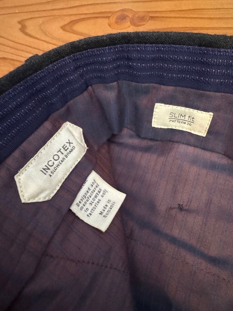 インコテックス　スラックス　チャコールグレー　中古美品　Lサイズ