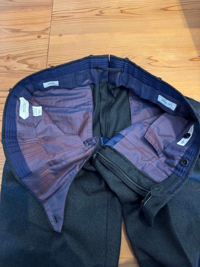 インコテックス　スラックス　チャコールグレー　中古美品　Lサイズ