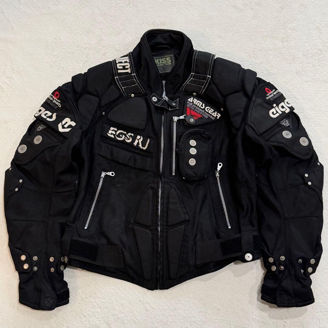 KISS RACING TEAM　バイクジャケット　プロテクター　ブラック　M