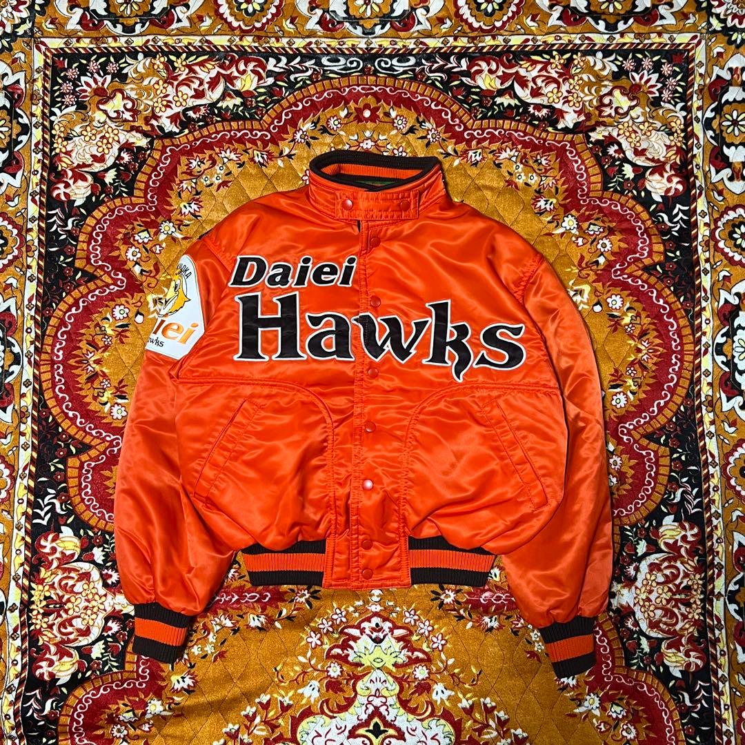 Daiei Hawks 刺繍スタジャン オレンジ　ワッペン