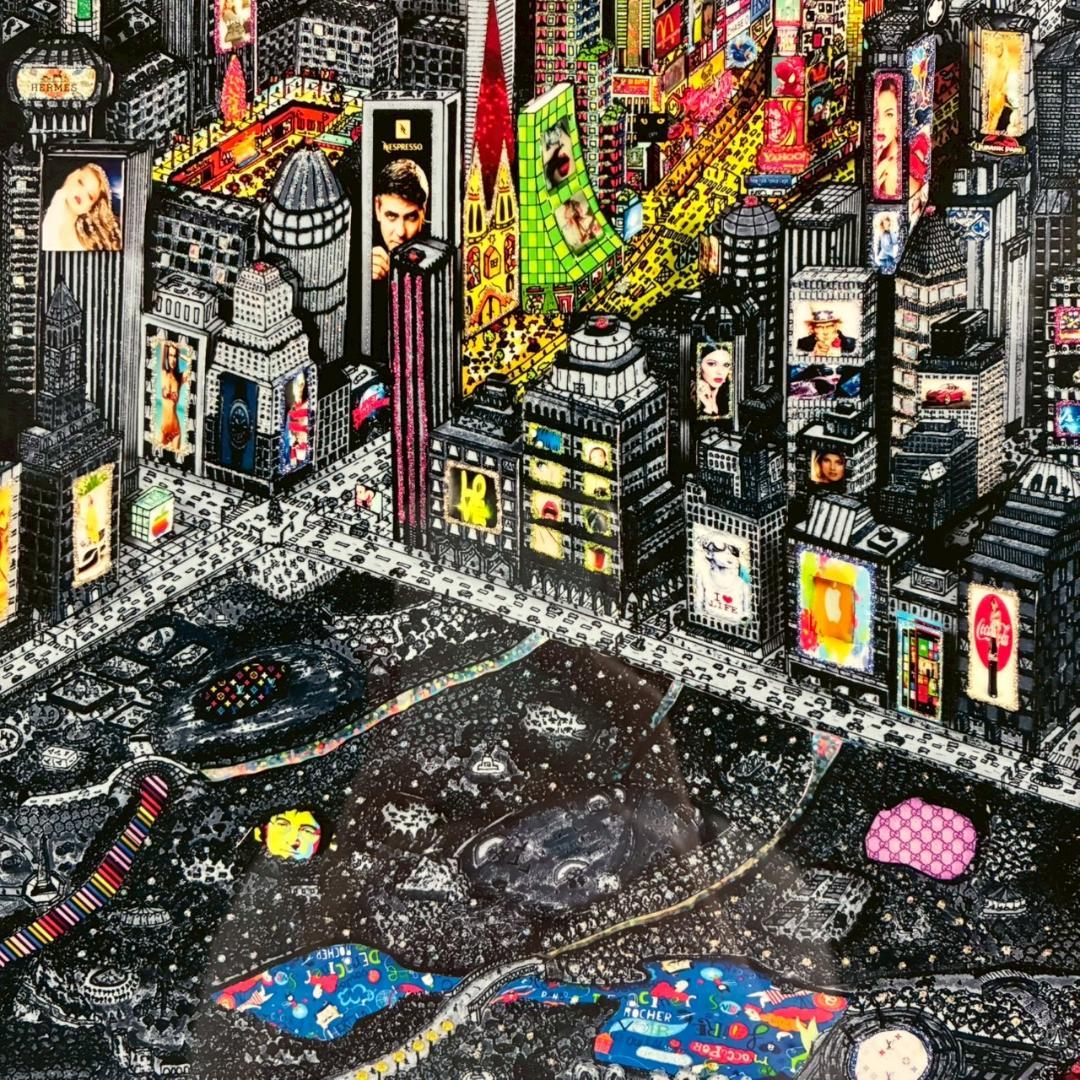 美品 ヨハン・ペラトーネル「ラグジュアリー・ニューヨーク」ジクレー 直筆サイン入