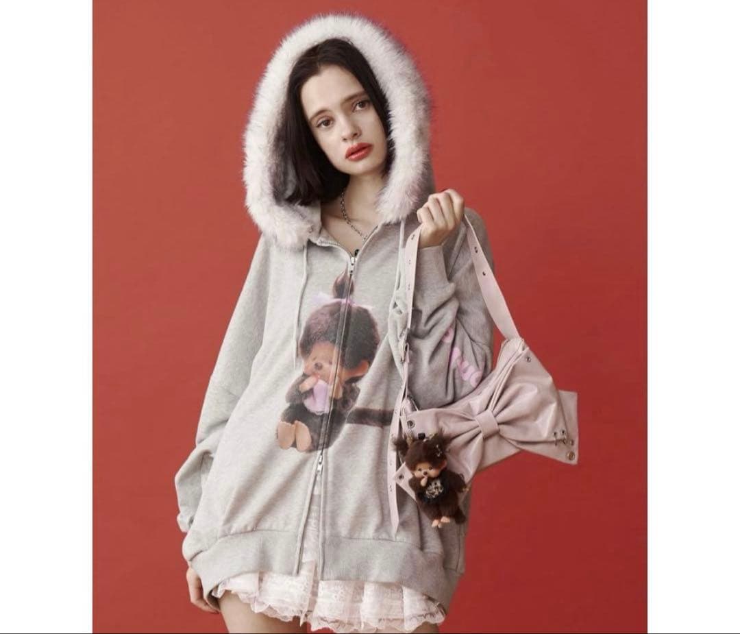 【monchhichi×jouetie】ファードッキングZIPフーディ