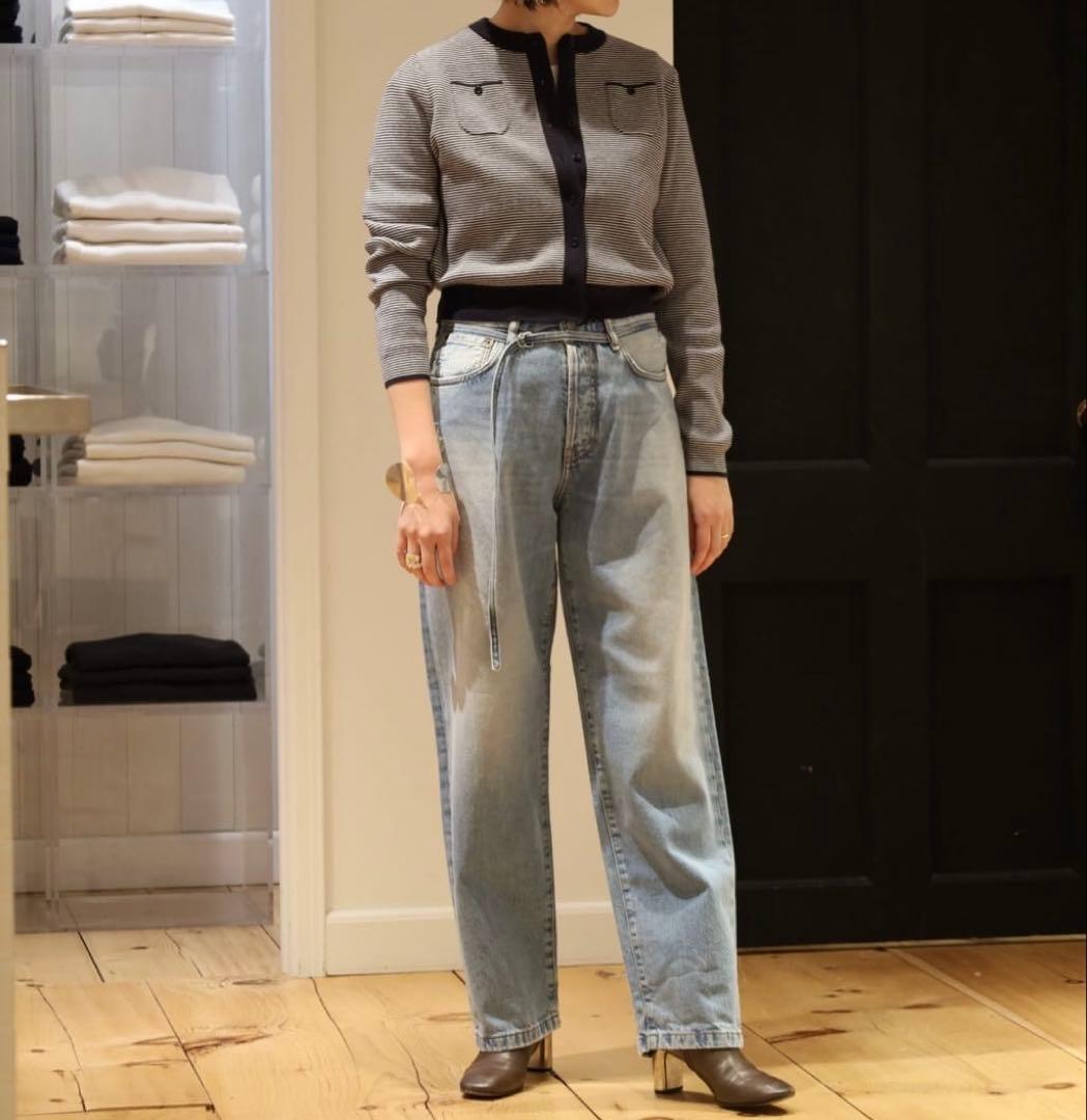 【CABaN】コットンカシミヤ クルーネックカーディガン XS